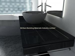 China Hunan Ink Black Marble Bathroomm Countertops,Black Marble Vanity Top on sale