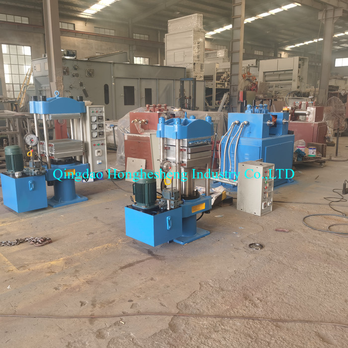 ISO CE 50 Ton Hydraulic Rubber Vulcanizing Press Machine 380*380mm PLC HIM Control