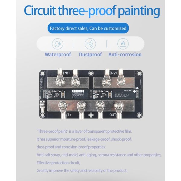 Enerkey Ideal Diode 40V 60V 80V 150A 1in2 2in1 with Reverse Input Protection for Solar Panel Anti-backflow