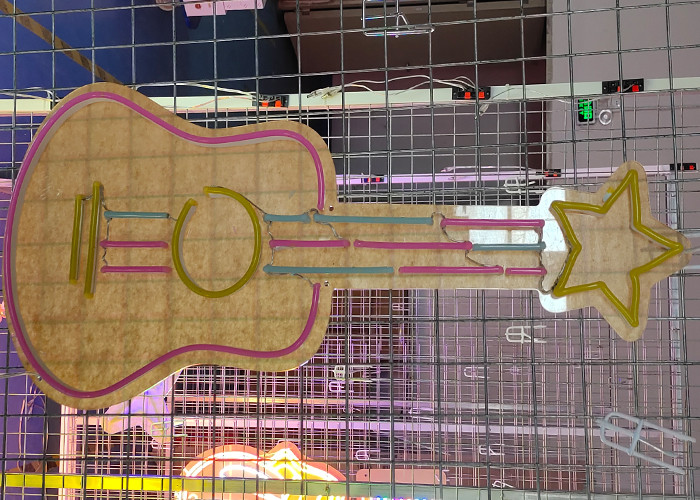 200cm 12VDC Guitar Led Neon Sign For Tavern Background Wall