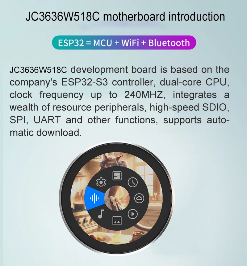 1W 360*360 RGB HMI LCD Touch Display Module With -20~70 Degree C Operating Temperature