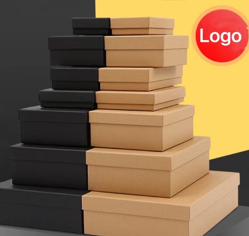 Black Buff Ornament Kraft Jewelry Boxes 250gsm-1500gsm Ring Necklace Paper Box