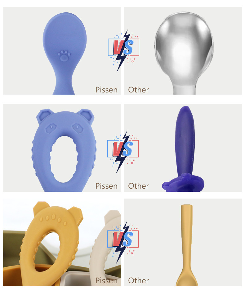 New Arrival Baby Spoon Food Grade Silicone Spoon With Toddler Eco Friendly Kids Feeding Baby Animal Style Silicone Spoon