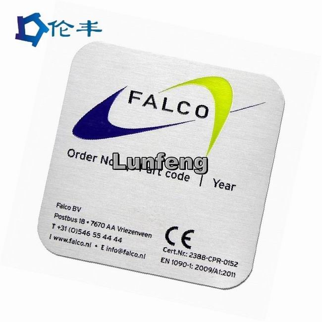 Metal Sticker Aluminum Nameplate Pantone Blank Logo Die Punching