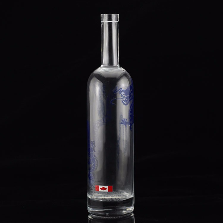 Engraved Surface 750ml Glass Bottle for Industrial and Glass Collar in Mexico Tequila