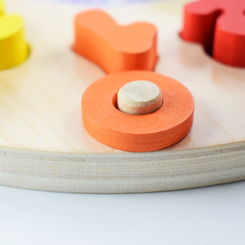 Geometry Clock Wooden Puzzle Numbers Montessori Counting Toy