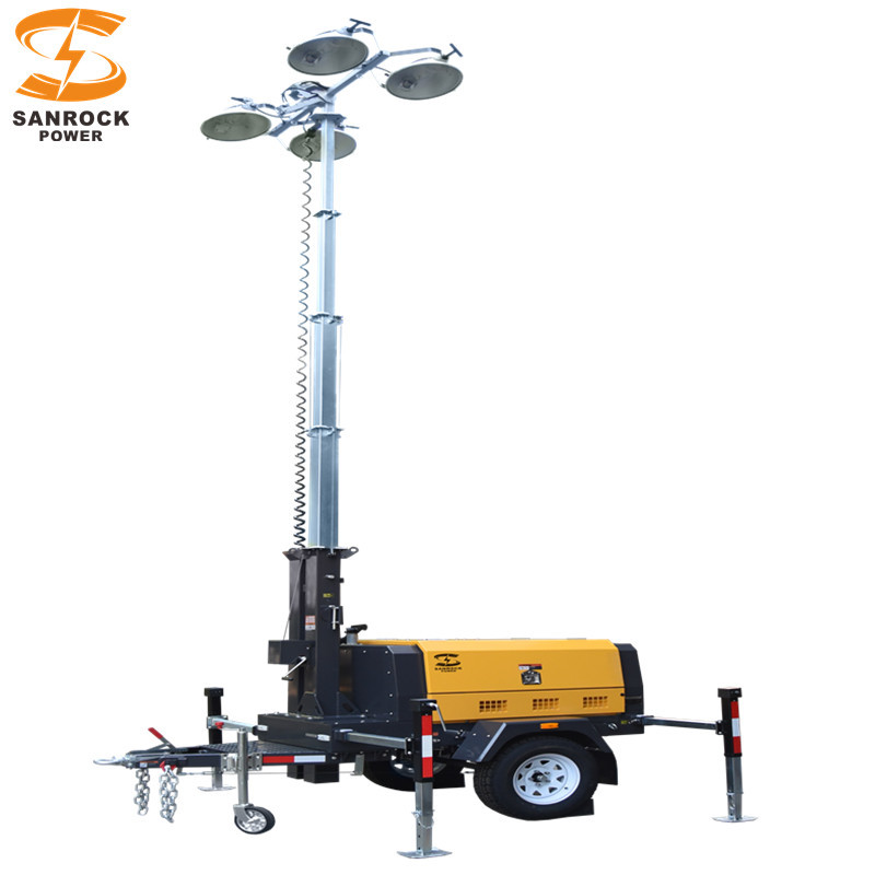 Mining Hydraulic Lifting Diesel Light Tower Portable Led Light Towers 7.5m Height
