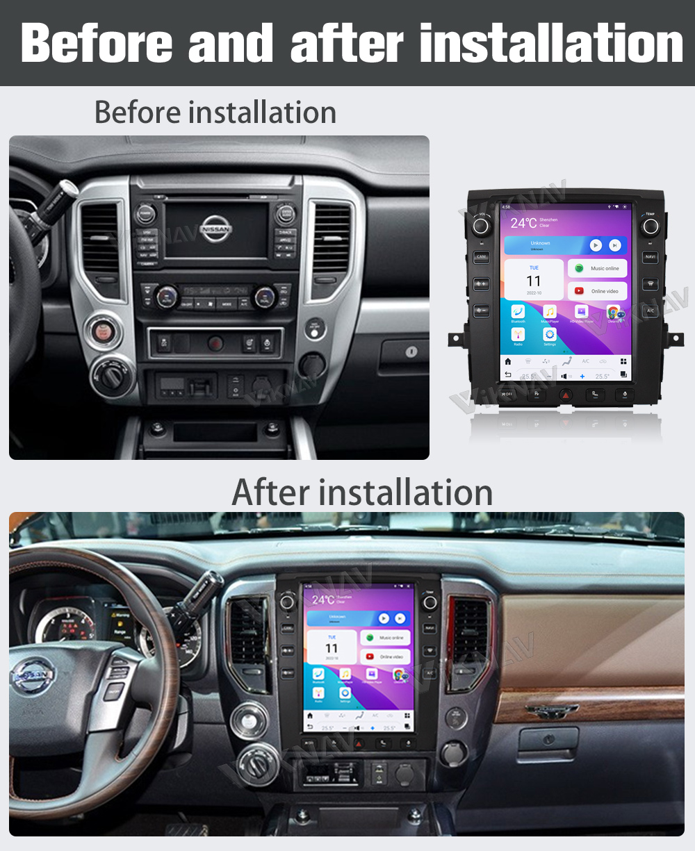 12.1Inch Touch Screen Head Unit For 2016--2019 Nissan Titan GPS Navigation Multimedia Player Android Wireless Carplay