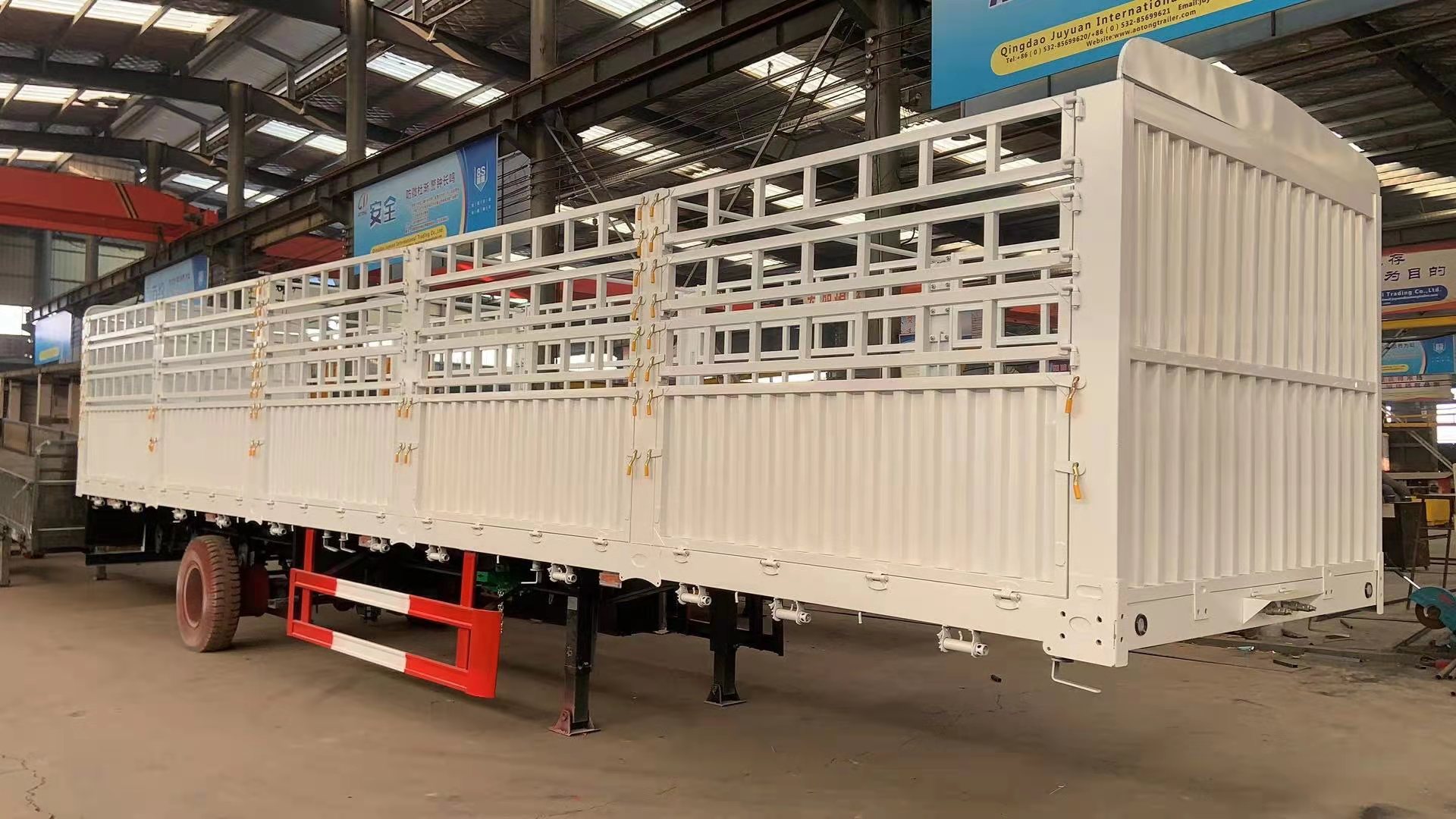 50Ton Leaf Spring Fence Cargo Transport Semi Trailer /Kin Pin 2''/3.5'' Bolt Type