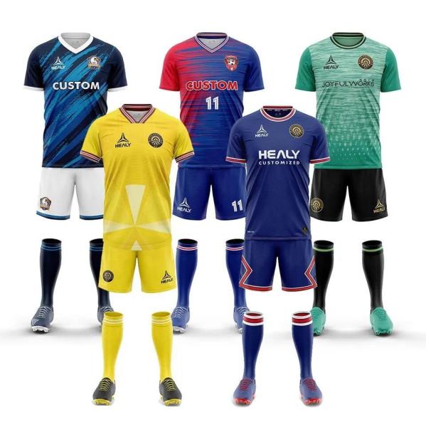Healy Sportswear Men Soccer Wear Customized Youth Soccer Jersey with Logo and