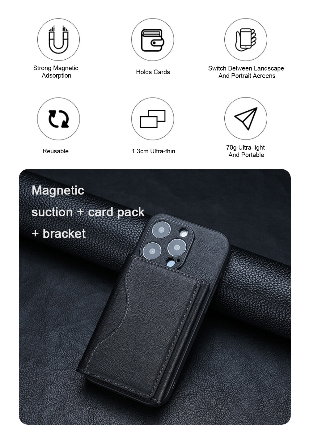 Compact Magnetic Closure Wallet With Slim Design RFID Blocking