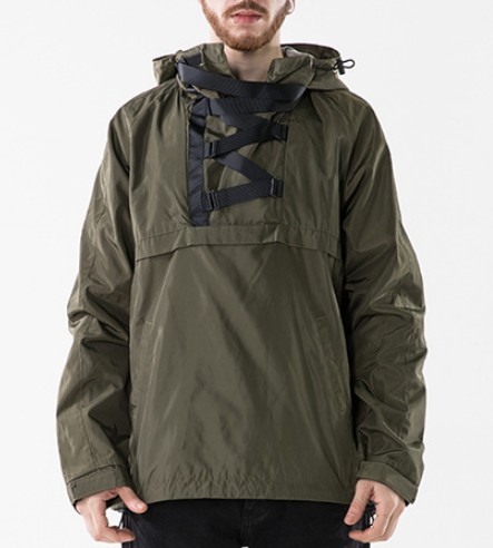 Plus Size Hooded Anorak Jacket Pullover Closure Type US European Asian Size