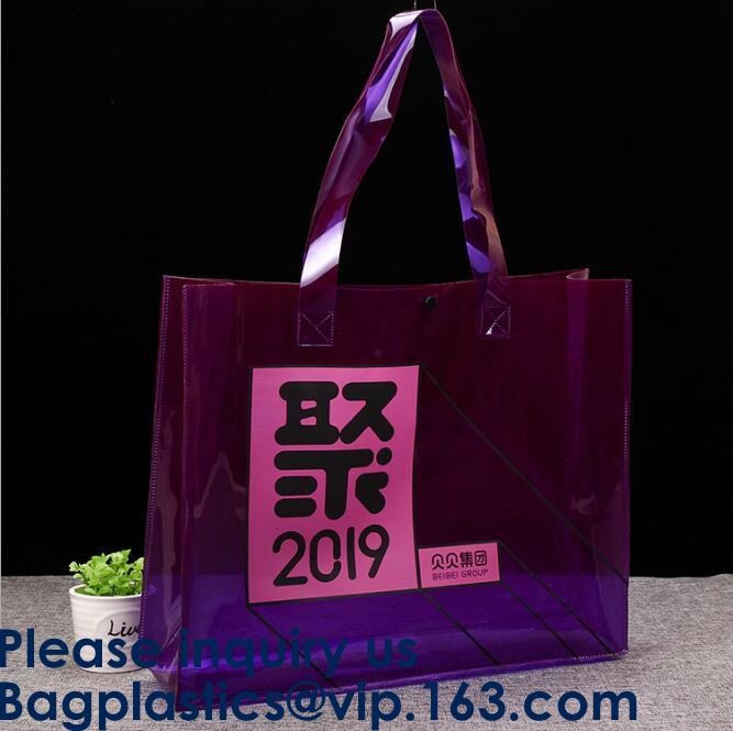 Promotional Pvc Shopping Bag Laser Tote Bag Handbag Waterproof Shopping Bag Glossy PVC Leather Bag PVC Woman Shopping Ba