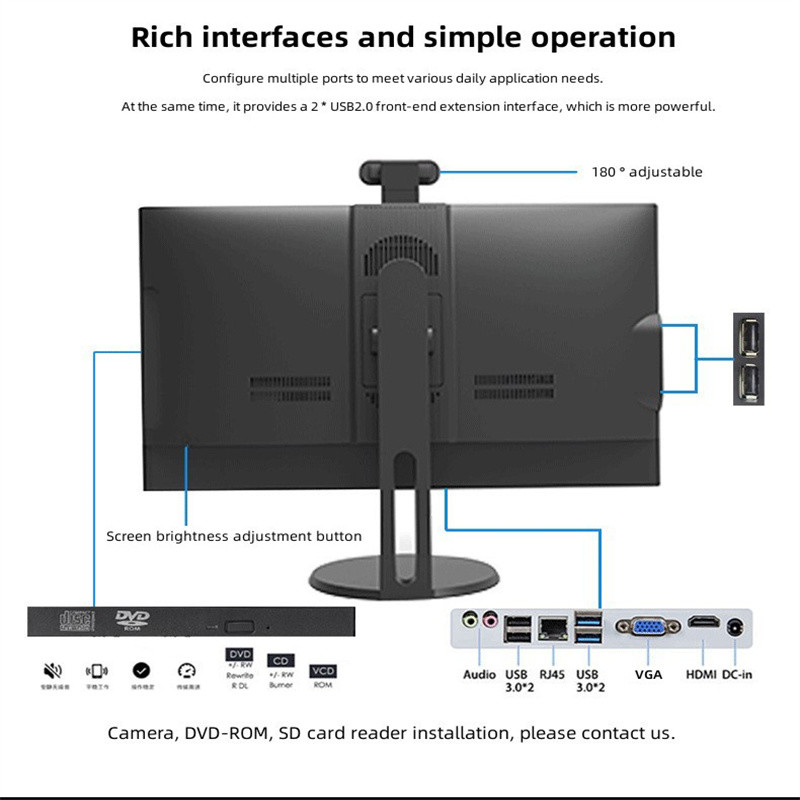 Custom Computers 23.8 24 27 Inch All In One Pc I3 I5 I7 AIO Pc For Business Home Office