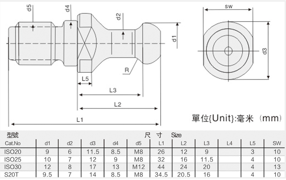 High Performance CNC Machining CNC Pull Stud With Retention Knob