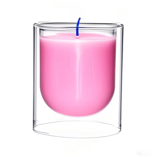 OEM Borosilicate Candle Glass Cup Double Wall Glass Candle Vessels Home Decoration