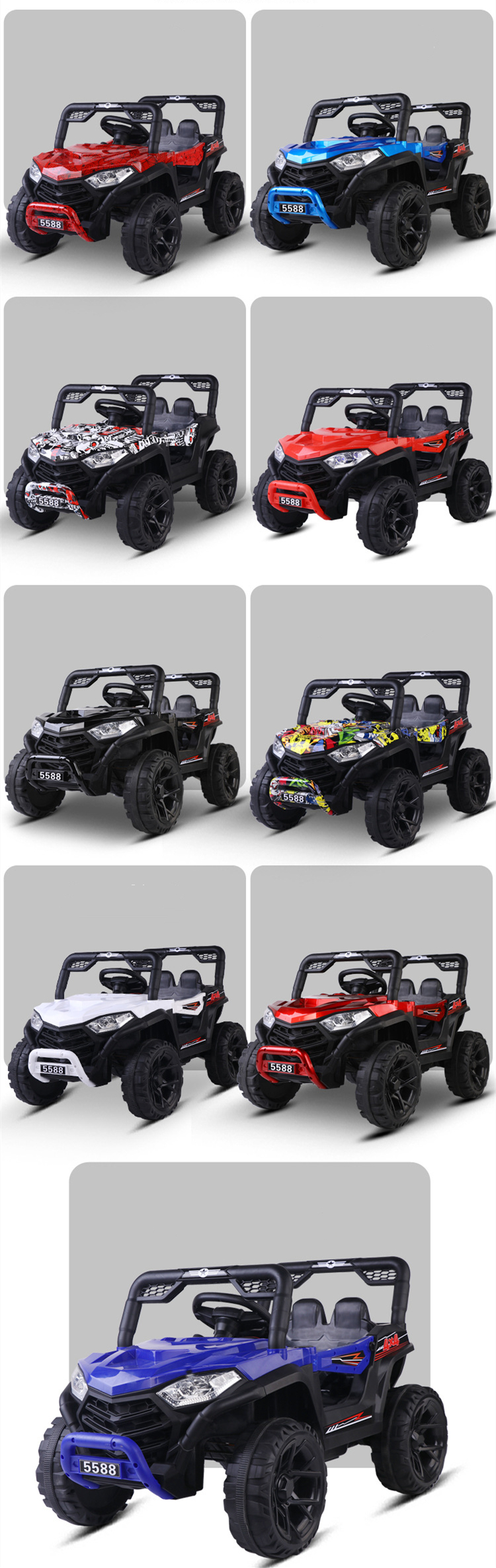 Unisex Ride On 12v Electric Off-Road Car with Music and Light G.W. N.W 14KGS/12KGS