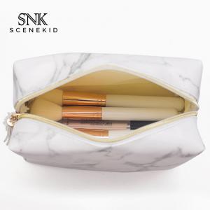 China White Marble Leather Cosmetic Bag Blanks Promotion PU Makeup Brushe Bag on sale