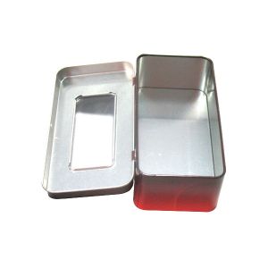 Buy cheap premium rectangular gift tin box with window for watch product