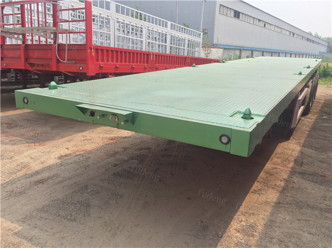 3 Axles Flatbed Container Trailer for Carry Container , Hoses , Cement Bags