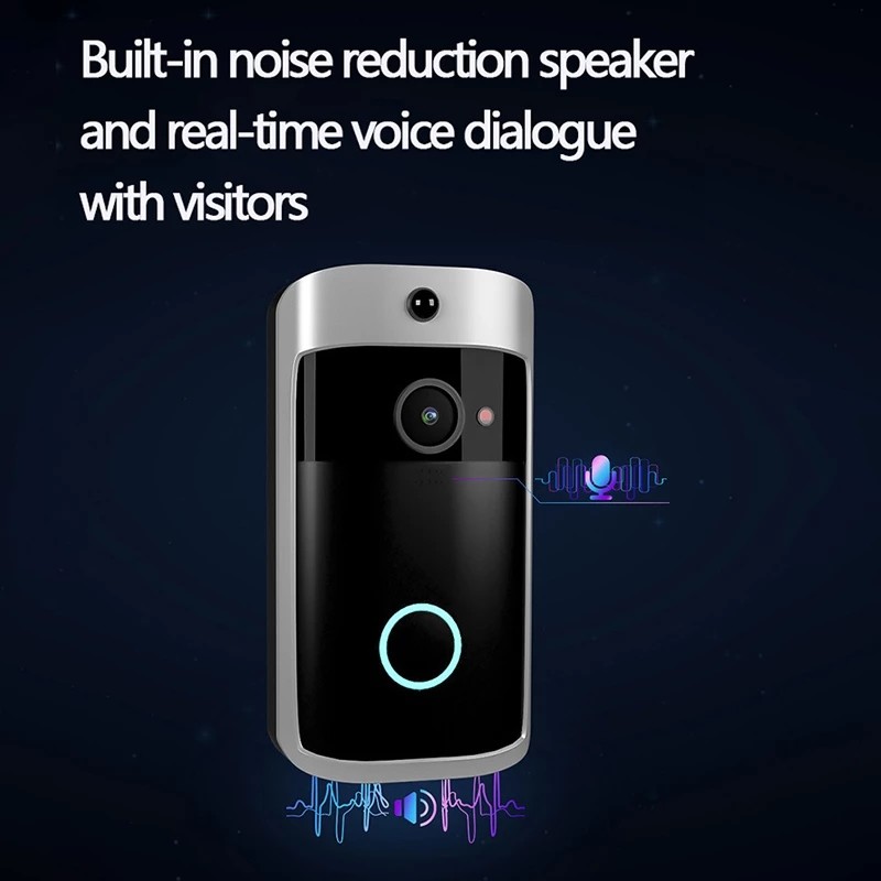 Smart Wireless Wifi Video Doorbell 1080P With Chime For Front Door Motion Detector 2-Way Audio