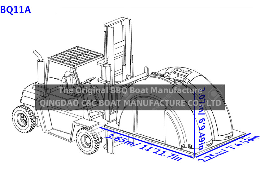 260cm Height 12 Adults 1550kgs Load Barbecue Boat