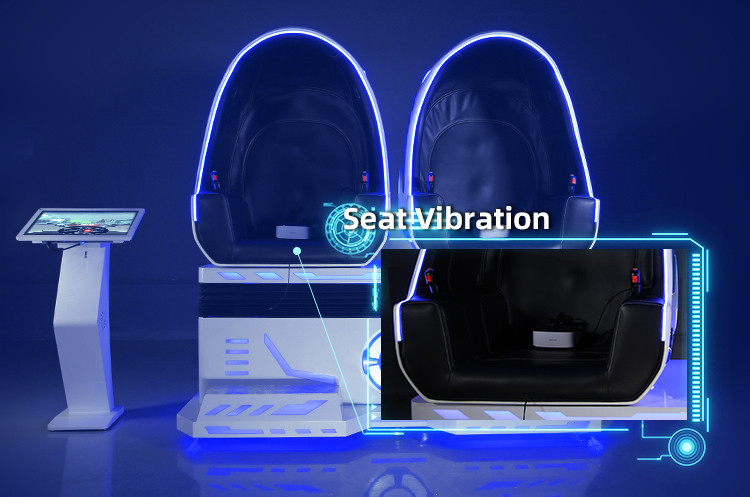 Game Egg 9D VR Cinema 2500W Motion Simulator Chair For 2 Seats