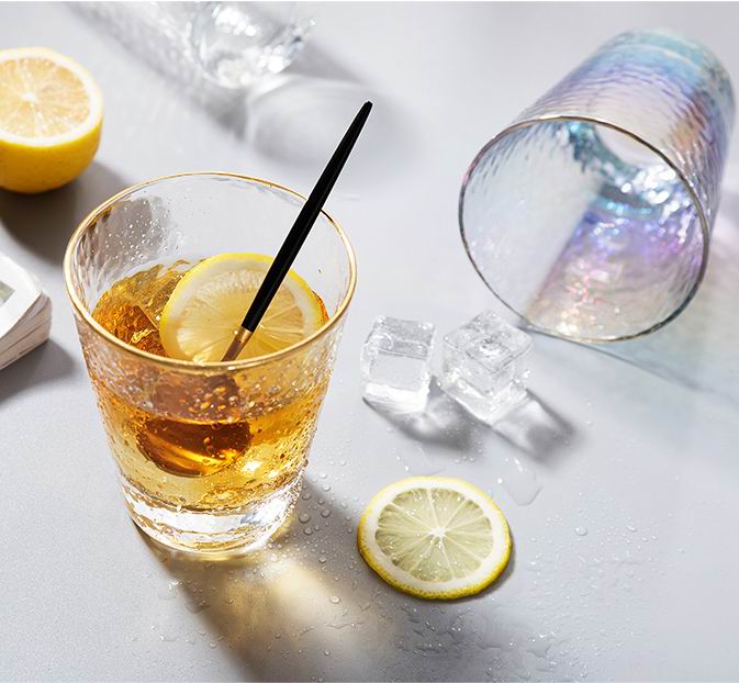 Hammer Texture Crystal Wine Glass In Triangle Shape