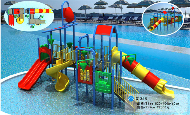 Kids Security Playground Water Slide Anti UV Outdoor Pool Slide With Buckets