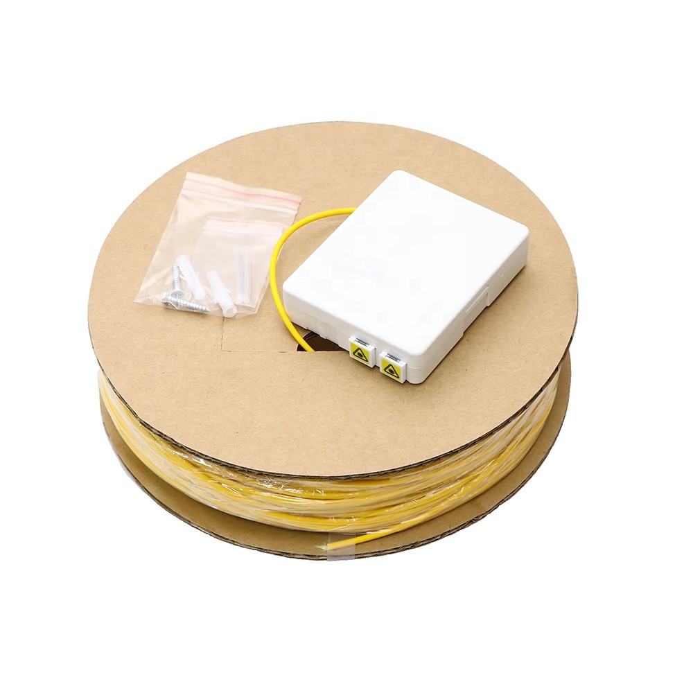 ABS SC APC FTTH Termination Box Pre Connectorized Drop Cable 2 Port