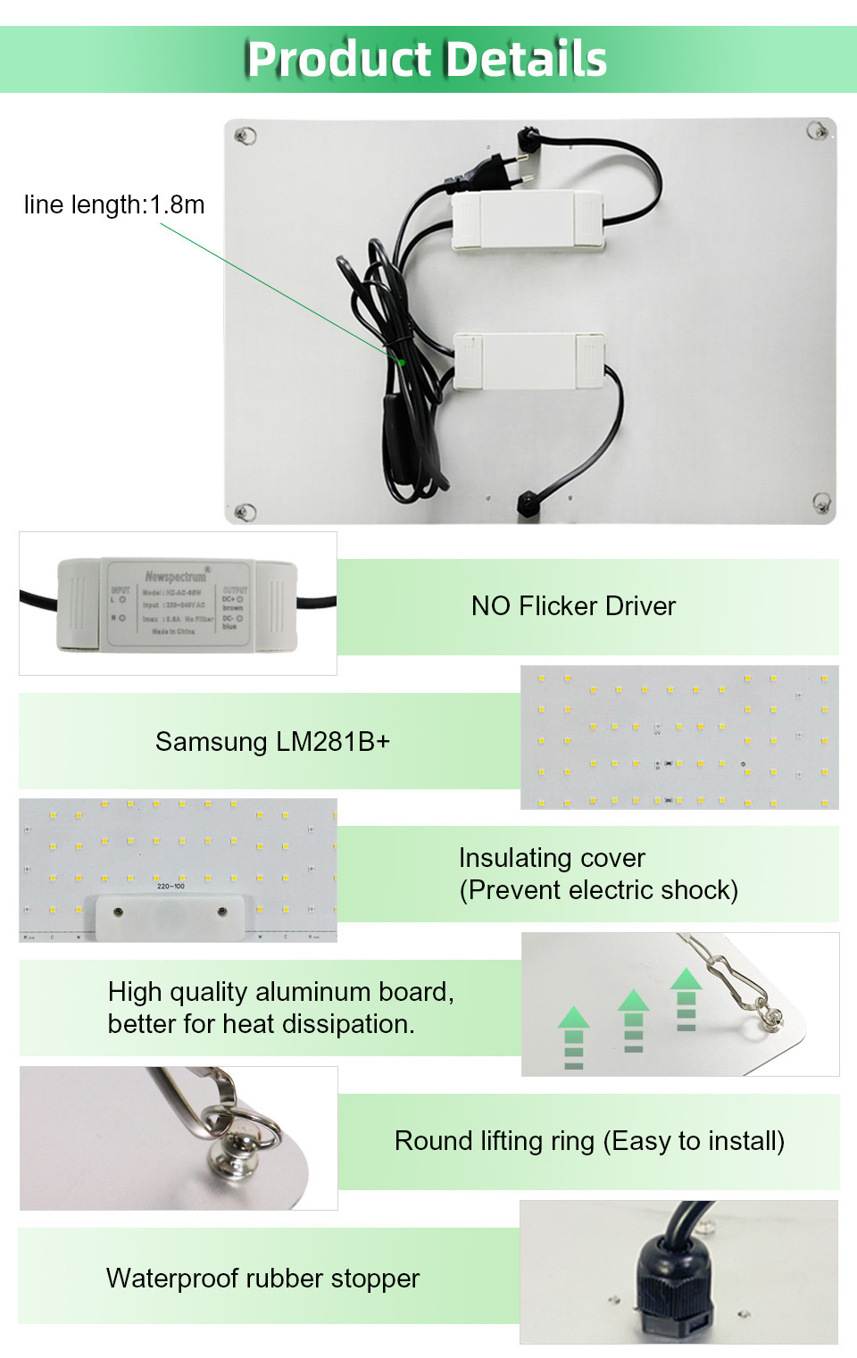 100W Horticulture SMD Chip Voltage 240v Led Grow Light Board
