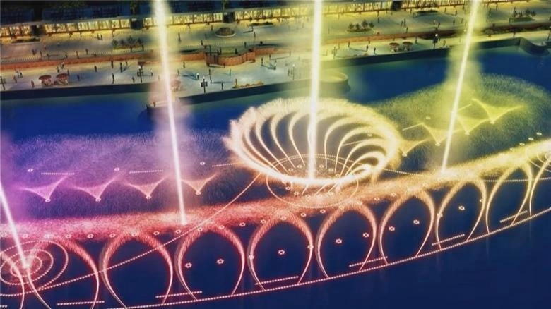 Dynamic Floating Lake Fountains With Lights Entertainment Equipment