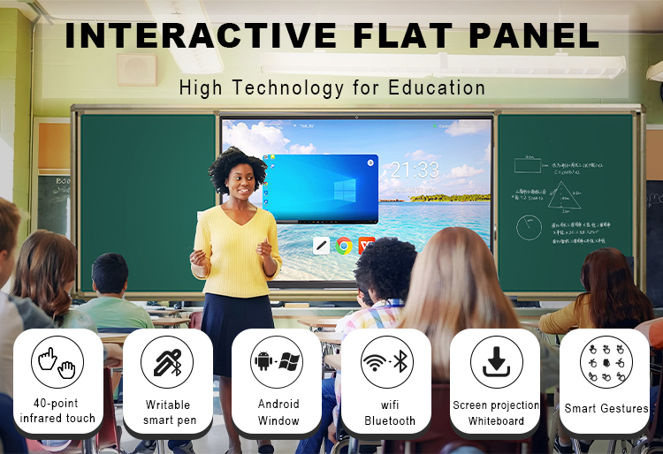Qtenboard Blackboard Teaching School Classroom Push and Pull Green Board Smart Board Accessories