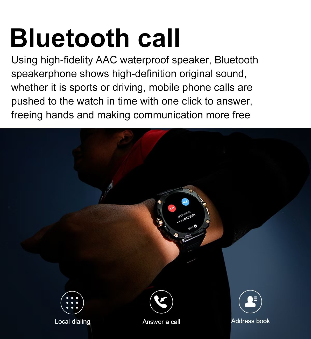 AK71 Men Smart Watch Amoled Screen Rotary Button BT Call Health Monitoring Smartwatch