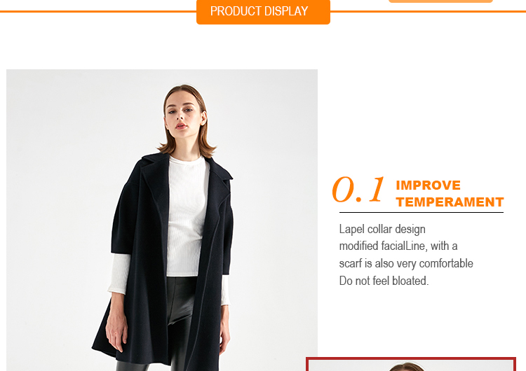 Half Sleeves Women Woolen Dress Coat Wool Jackets For Autumn Winter