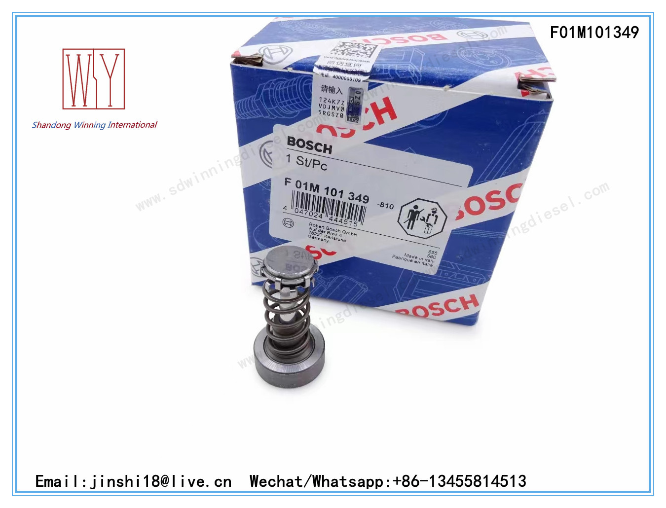BOSCH GENUINE AND BRAND NEW COMMON RAIL CP1 PUMP PLUNGER ASSY F01M101349 F 01M 101 349