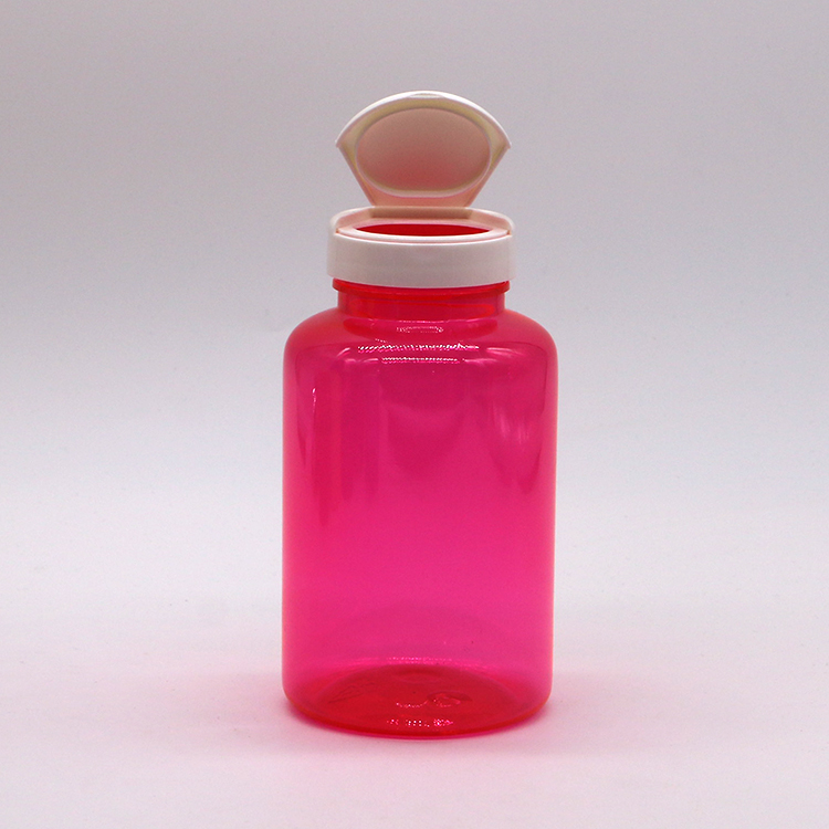 300ml/10oz Round Shape PET Plastic Bottle with Flip Top Cap for Pill Bottle Container