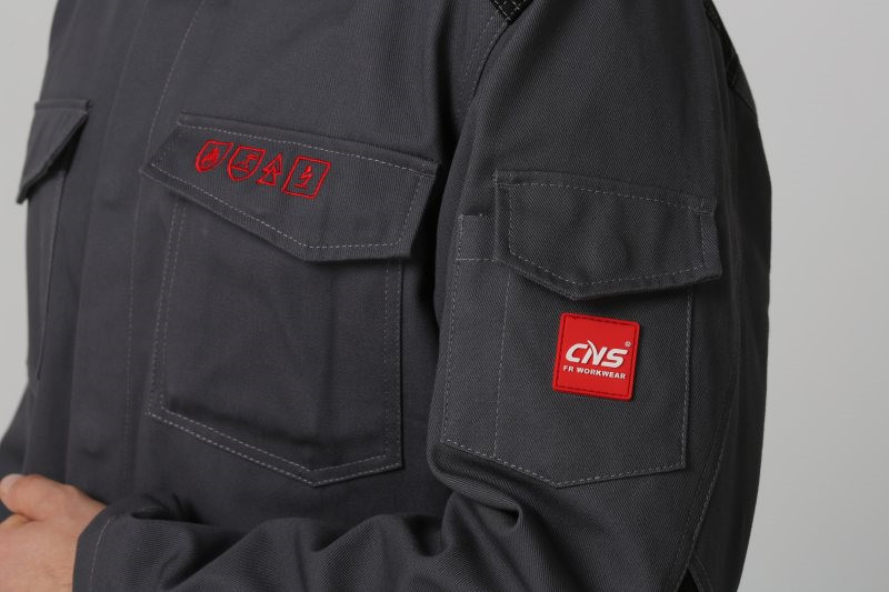 350gsm Fr Rated Winter Coats , EN11611 Fire Retardant Apparel With Studs