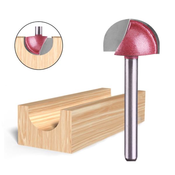 Tideway Factory Prices 6mm Shank CNC Router Bit Wood Half Gove Milling Cutter Nose Grooving Cutter Bit-OEM Customized 10 Pcs