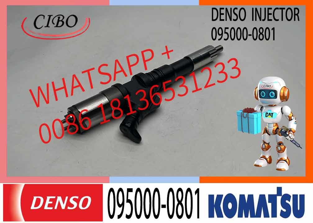 High Quality Diesel Fuel Injector 095000-0801 6156113100 6156-11-3100 For Komatsu PC450-7 WA470-5