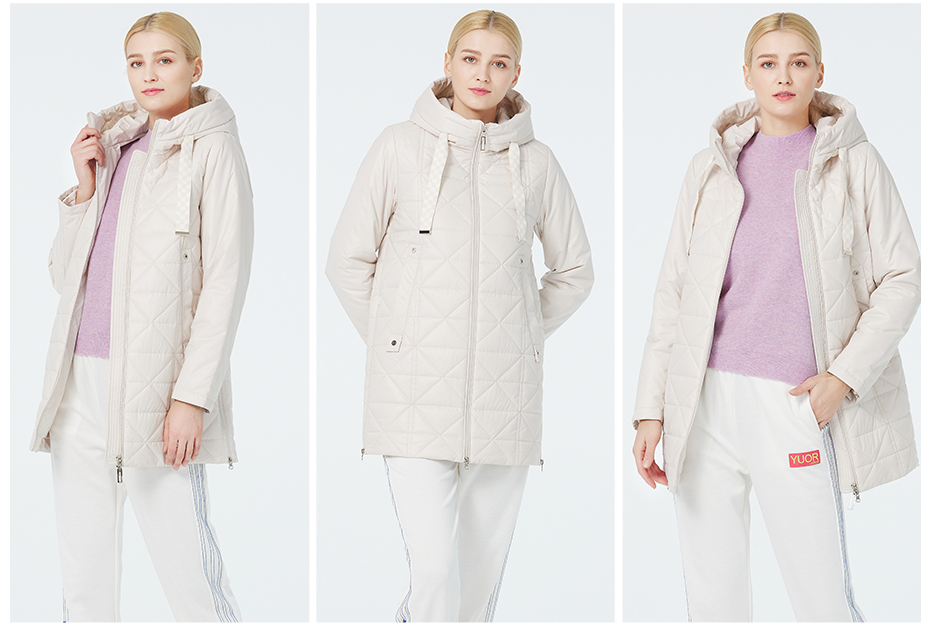 Comfortable and Durable Woman Demiseason Coat with Symmetrical Pockets and Button,straight  Trim