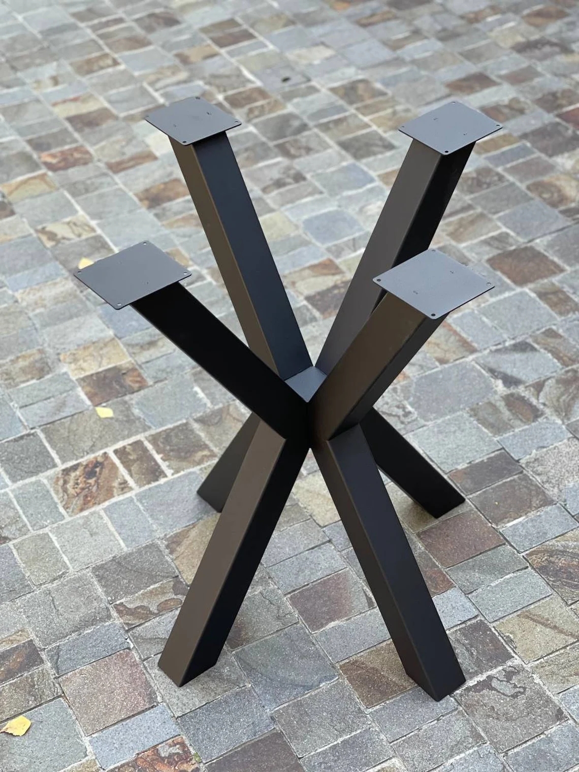 Modern Silver/Black/White Metal Dining Table Legs with Included Nuts and Screws