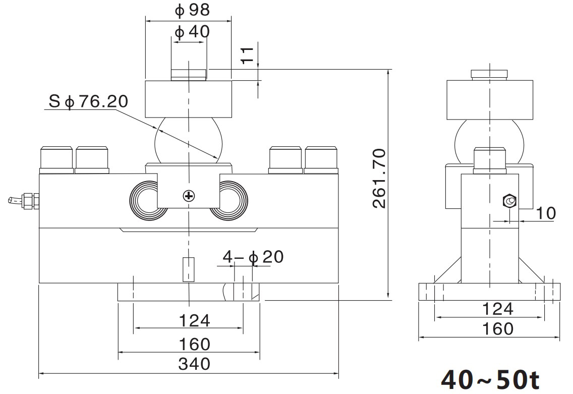 10t 20t 30t 40t Alloy Steel Double Ended Shear Beam Analog Load Cell For Trucks Bridge