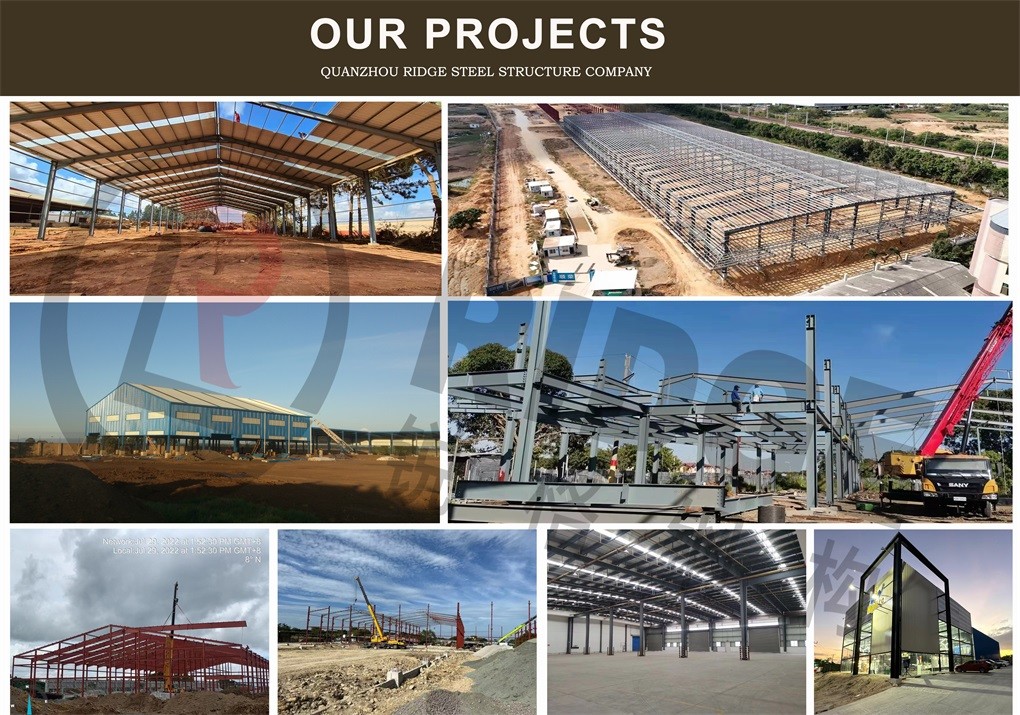 custom gold galvanized light building Prefabricated large span Steel Structural Design