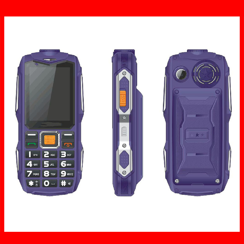 New Wholesale OEM 2.4" Screen Rugged Waterproof Feature Mobile Phones With Big Battery Power Bank Loud
