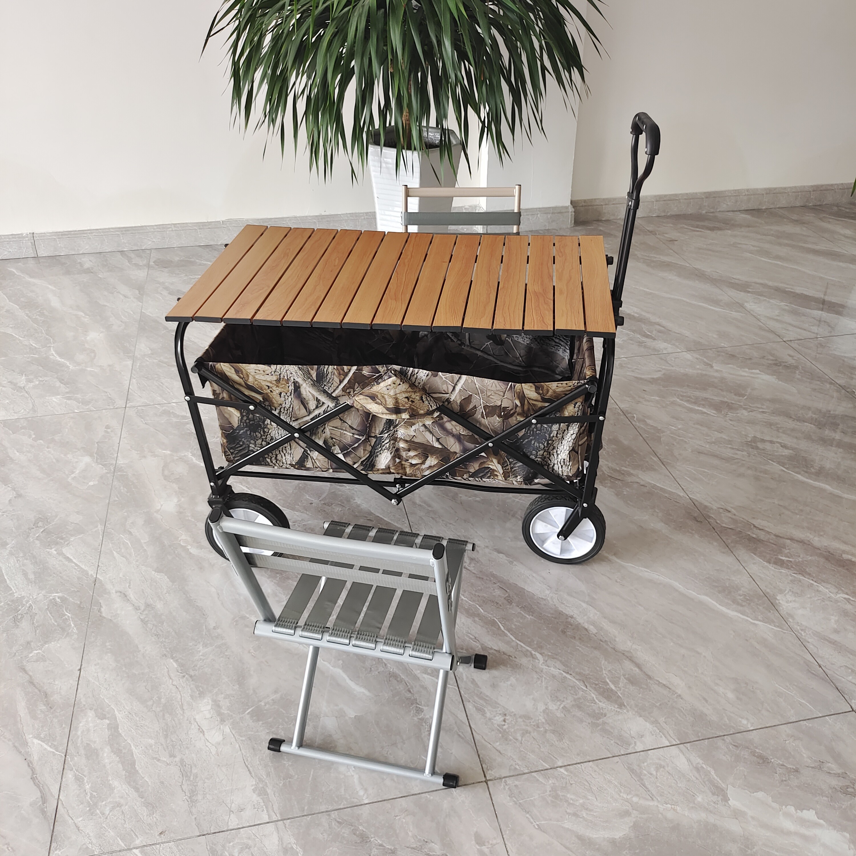 Outdoor Folding Wagon Stroller Collapsible Camping Picnic Cart