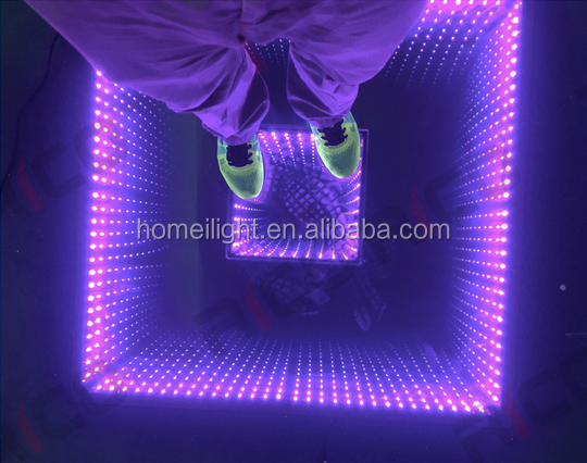 Disco Party DJ stage equipment 3D Magic mirror effect LED RGB Abyss dance floor panel