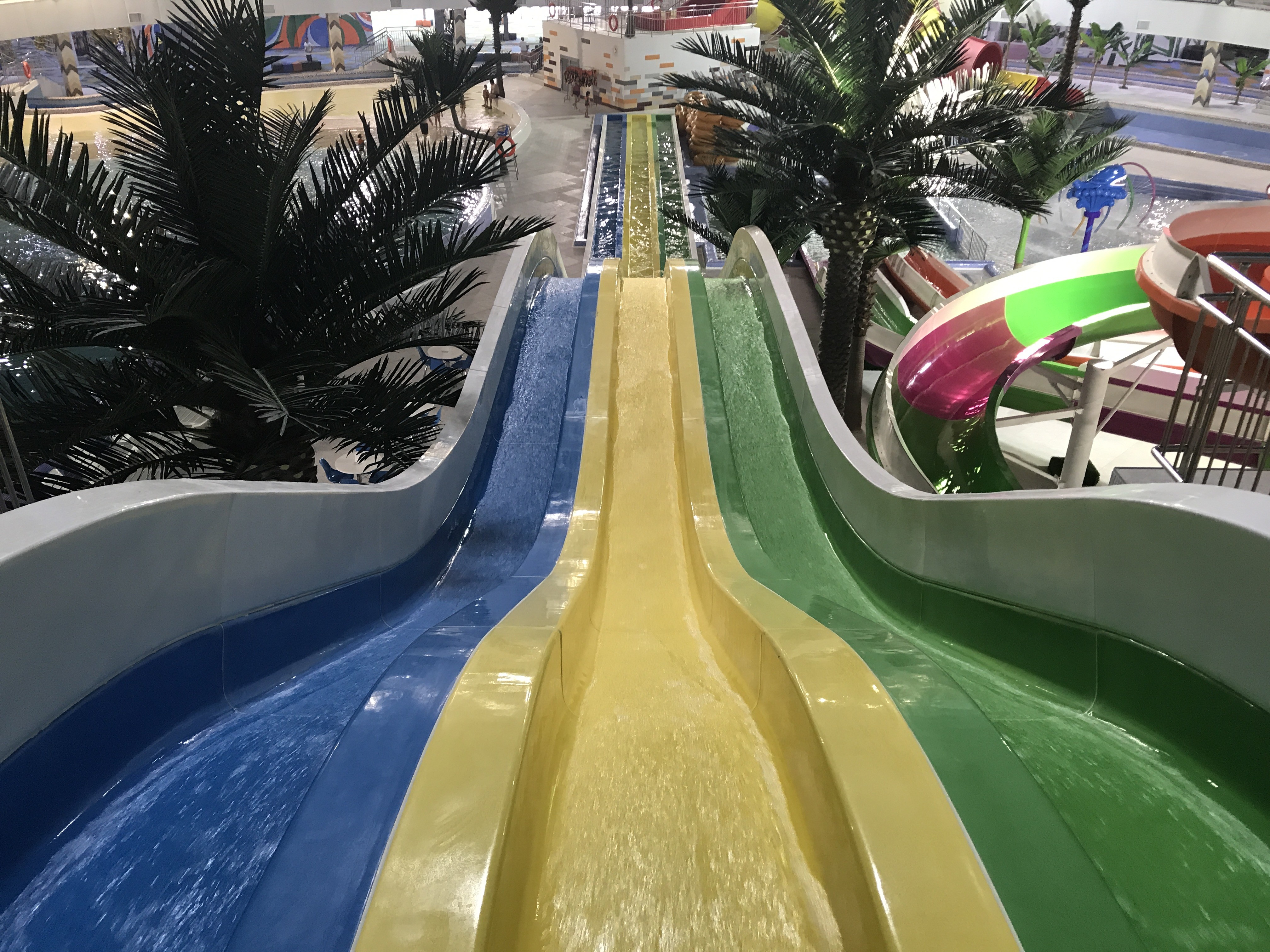 Customized Kazakhstan Astana Indoor Fiberglass Pool Water Slide Park Project