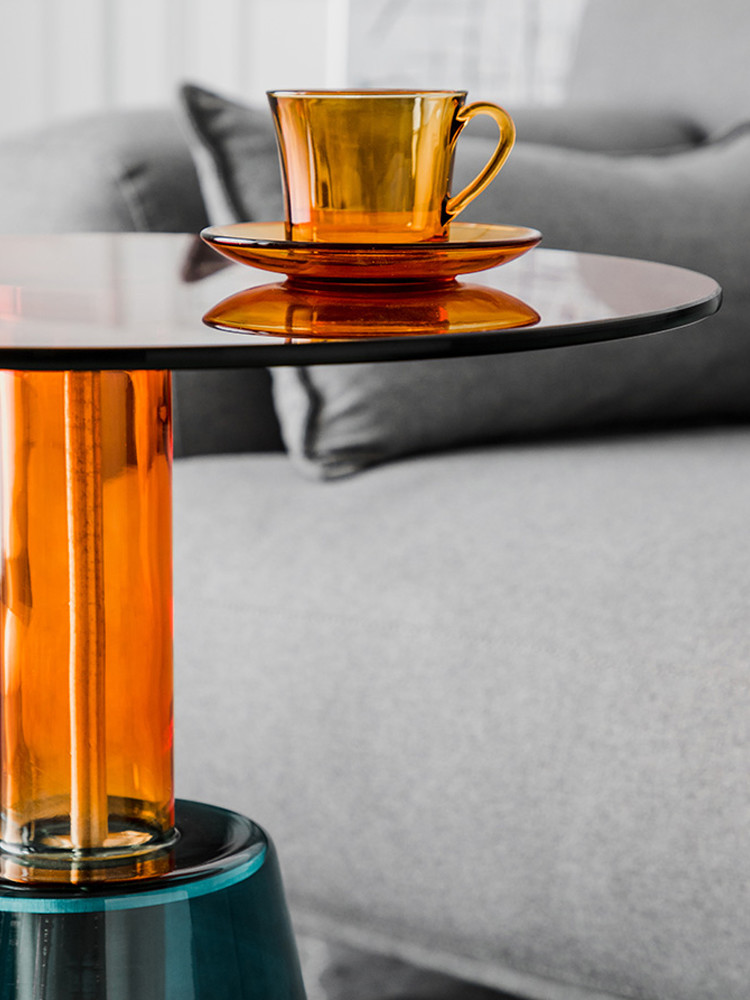 Minimalism Living Room Tempered Glass Top Coffee Table Mini Light Luxury