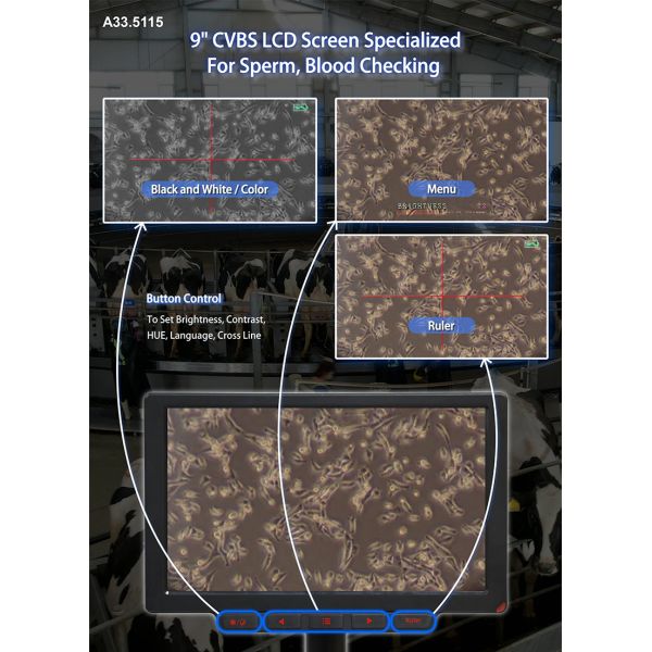 OPTO-EDU A33.5115 9" LCD Heating Stage Microscope with 40x~640x Optical Magnification and 60fps